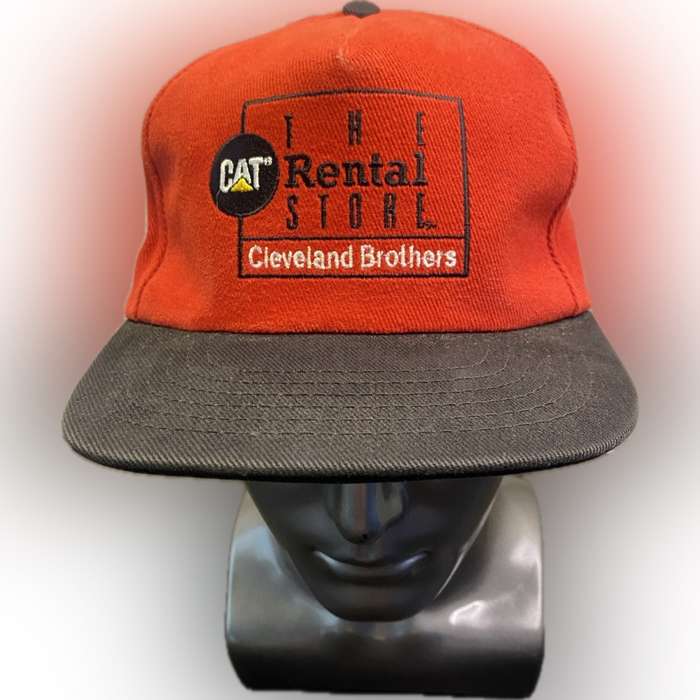 CAT The Rental Store Hat Caterpillar USA SnapBack Cleveland Brothers Red Black